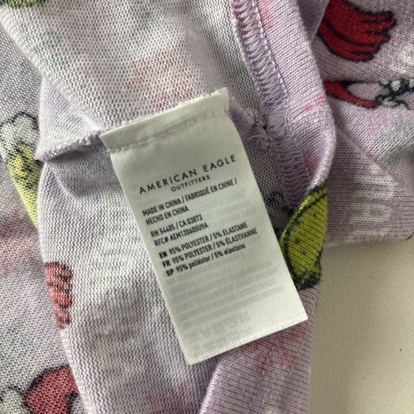 American Eagle Grinch Santa Pajama Set XL Top & Shorts AE Lounge naughty or nice - Picture 10 of 13